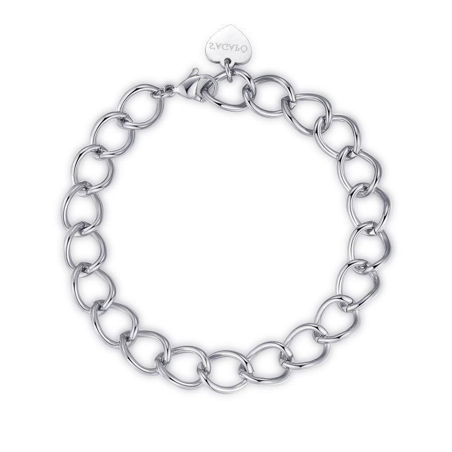 Bracciale S’Agapõ Chunky SHK33 argento a maglie larghe-2b Gioielli