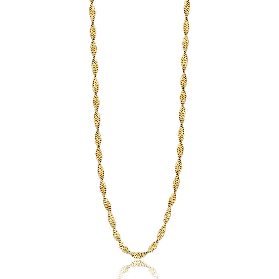 Collana lunga S’Agapõ Chunky SHK48 dorata Snake Torchon-2b Gioielli