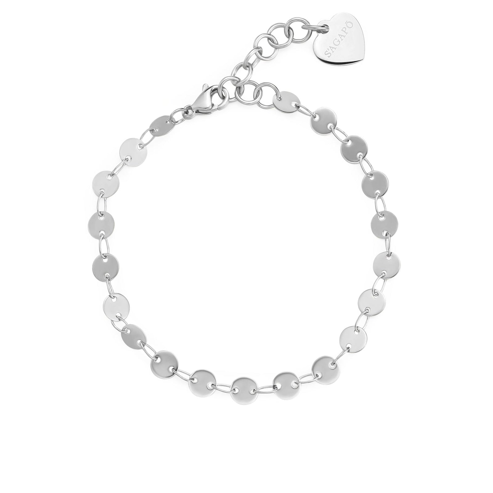 Bracciale S’Agapõ Chunky SHK95 argento a dischetti – vista principale