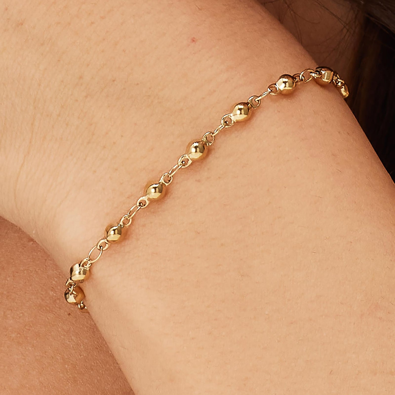 Bracciale S’Agapõ Chunky SHK98 dorato a pallini-2b Gioielli