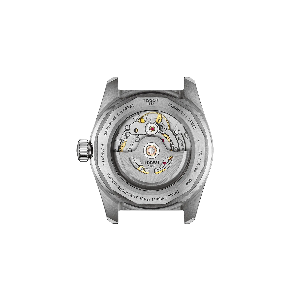 Tissot PR516 T1494071605100, fondello trasparente con movimento automatico visibile
