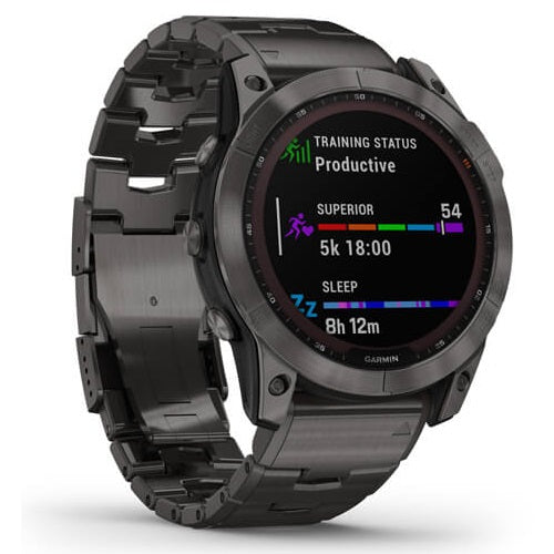 Orologio Garmin Fenix 7X 010-02541-27 Sapphire Solar Titanium Carbon Gray 51 mm smartwatch-2b Gioielli