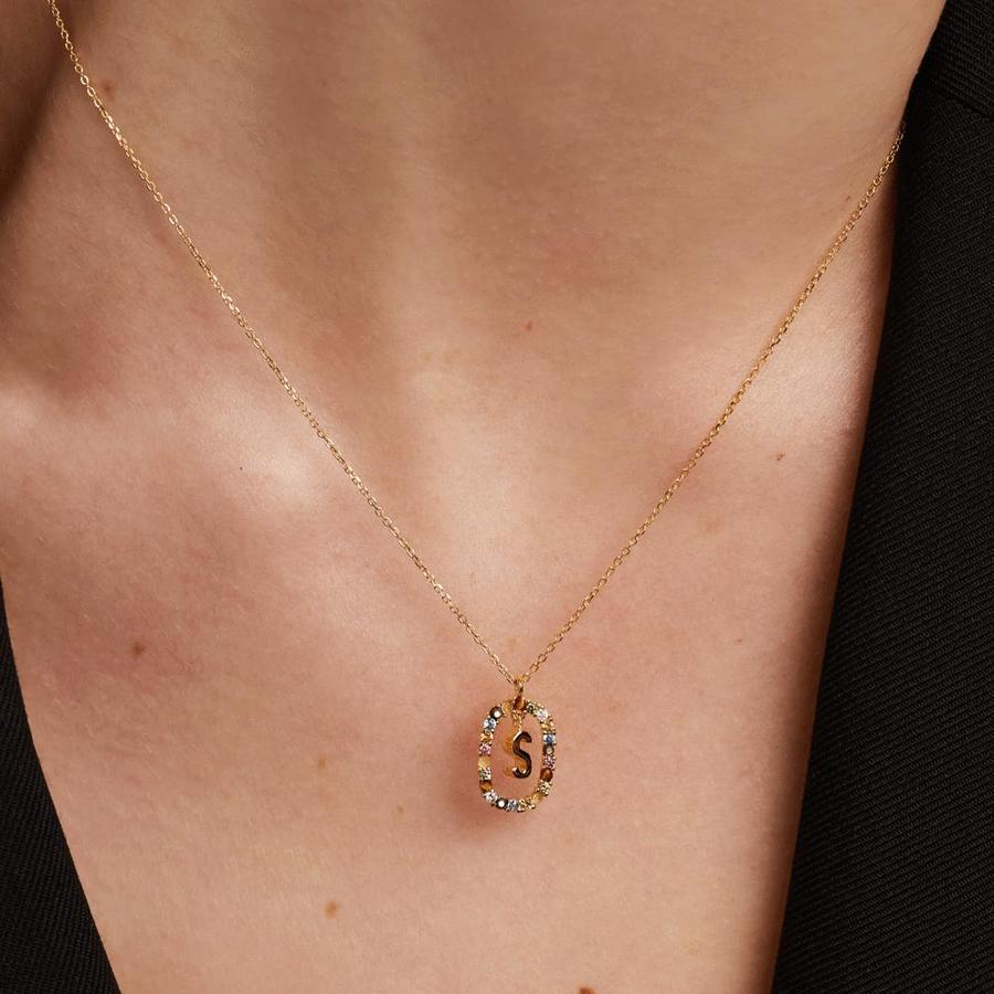 Collana PdPaola CO01-278-U Lettera S in argento 925 placcato oro 18 Kt-2b Gioielli