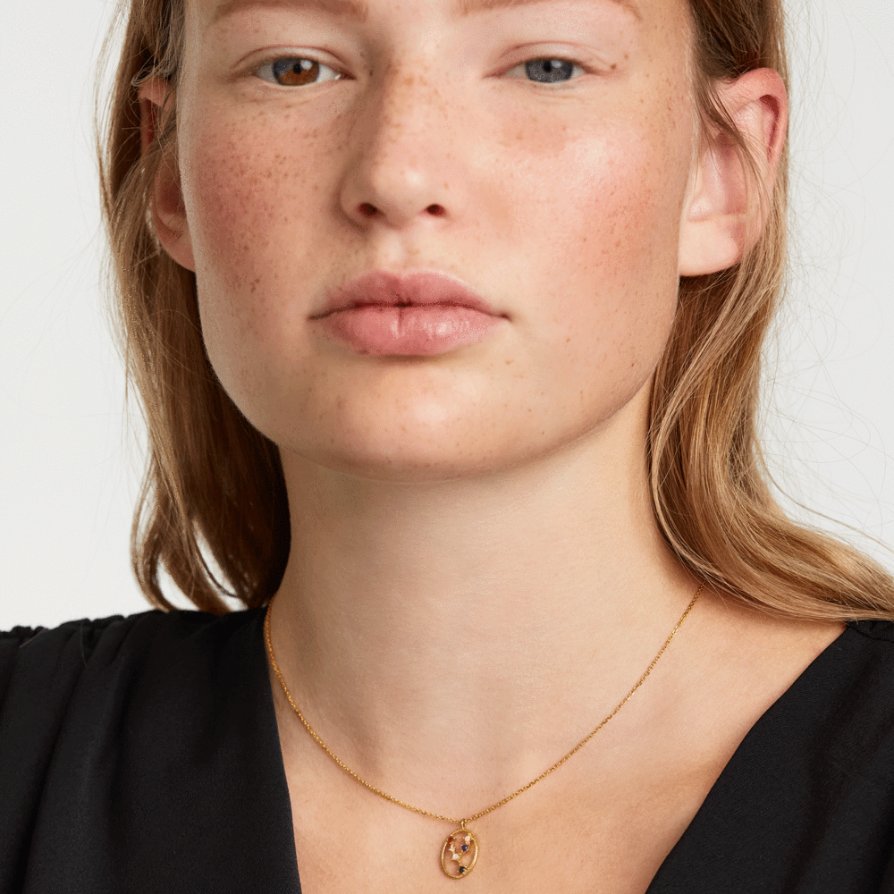Collana PdPaola CO01-345-U Zodiac Constellation Toro argento placcato oro 18 K-2b Gioielli