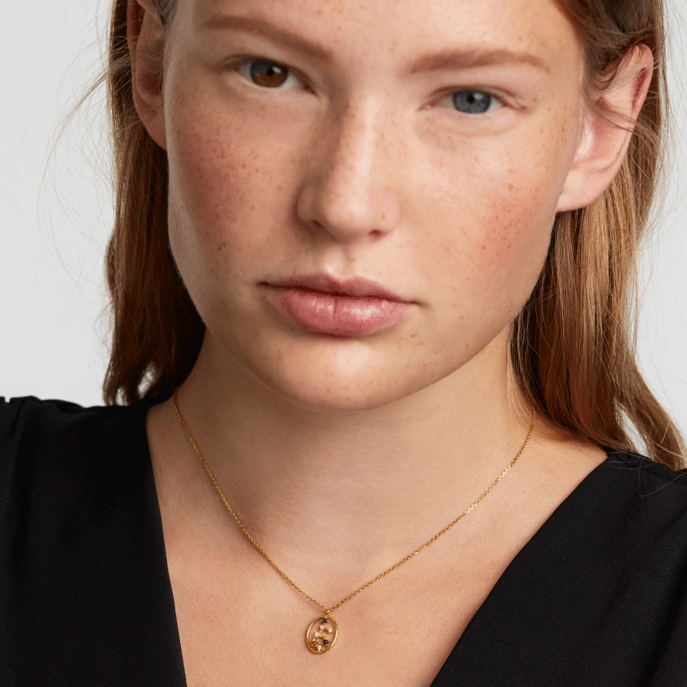 Collana PdPaola CO01-349-U Zodiac Constellation Vergine argento placcato oro 18 K-2b Gioielli