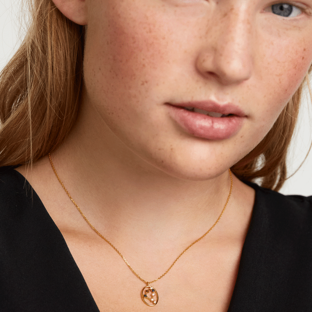 Collana PdPaola CO01-353-U Zodiac Constellation Capricorno argento placcato oro 18 K-2b Gioielli
