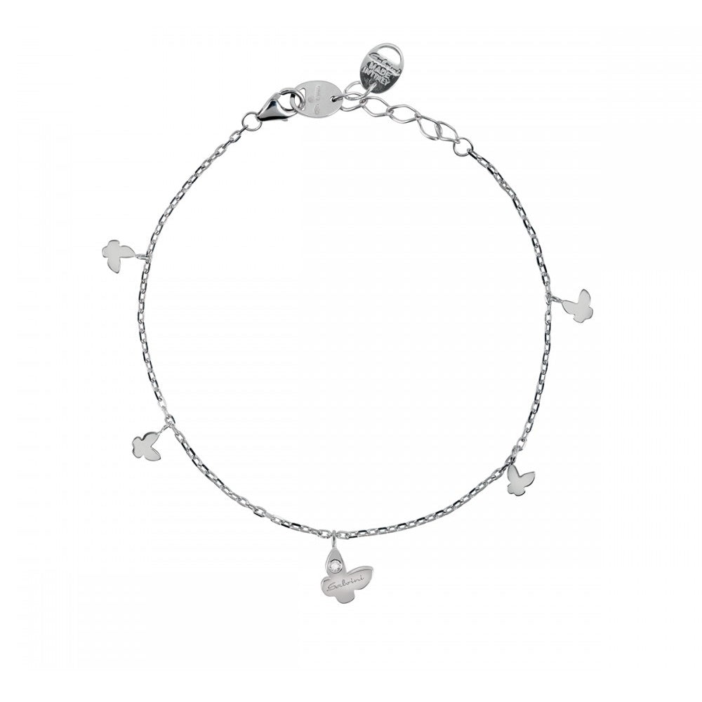 Bracciale Salvini Be Happy oro bianco 9 Kt farfalle diamante 0,01 ct-2b Gioielli