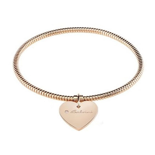 Bracciale Salvini Minimal Pop oro rosa 9 Kt cuore diamante 0,01 ct-2b Gioielli