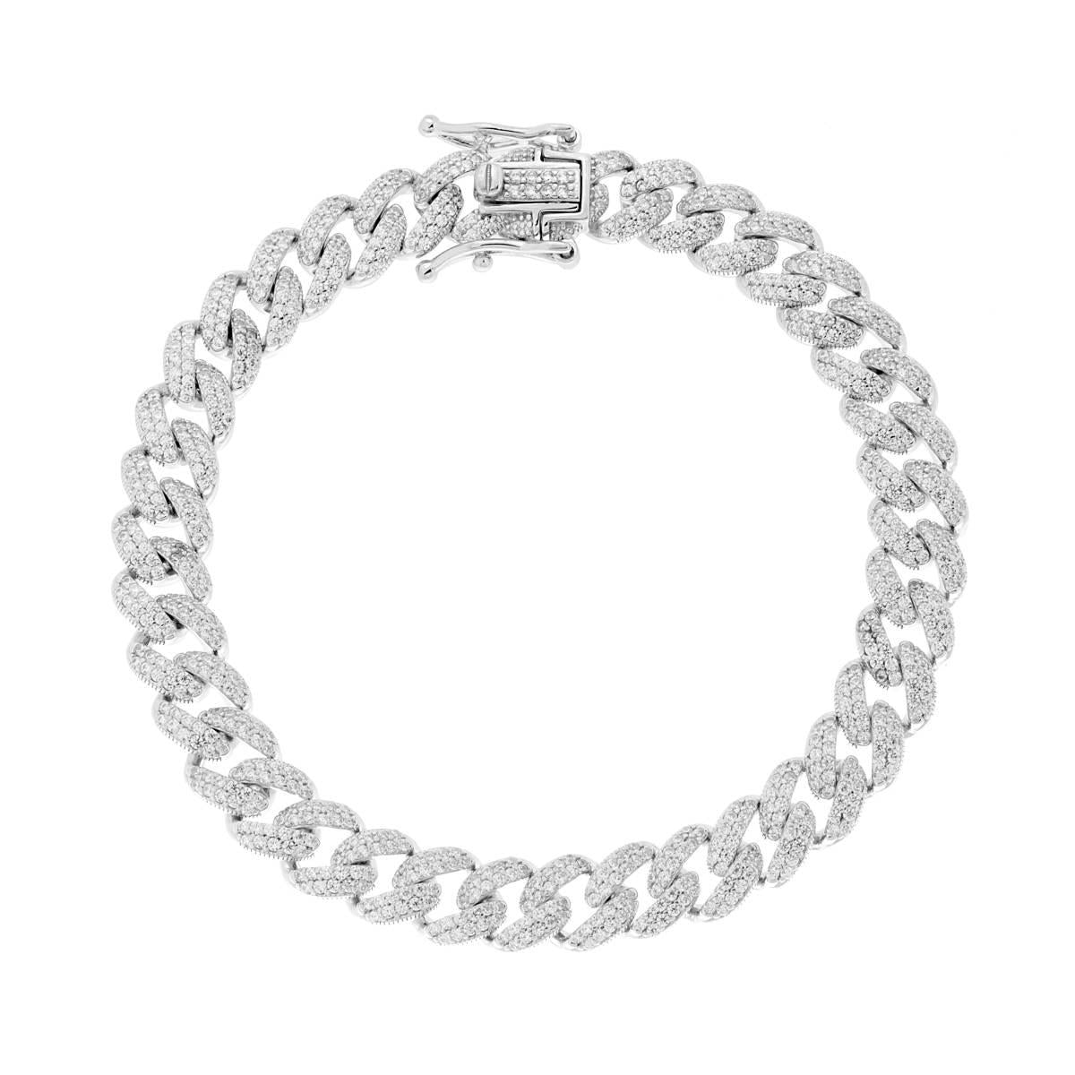 Bracciale argento catena grumetta zirconi donna-2b Gioielli