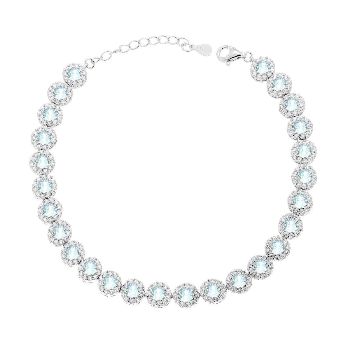 Bracciale argento Tennis acquamarina donna-2b Gioielli