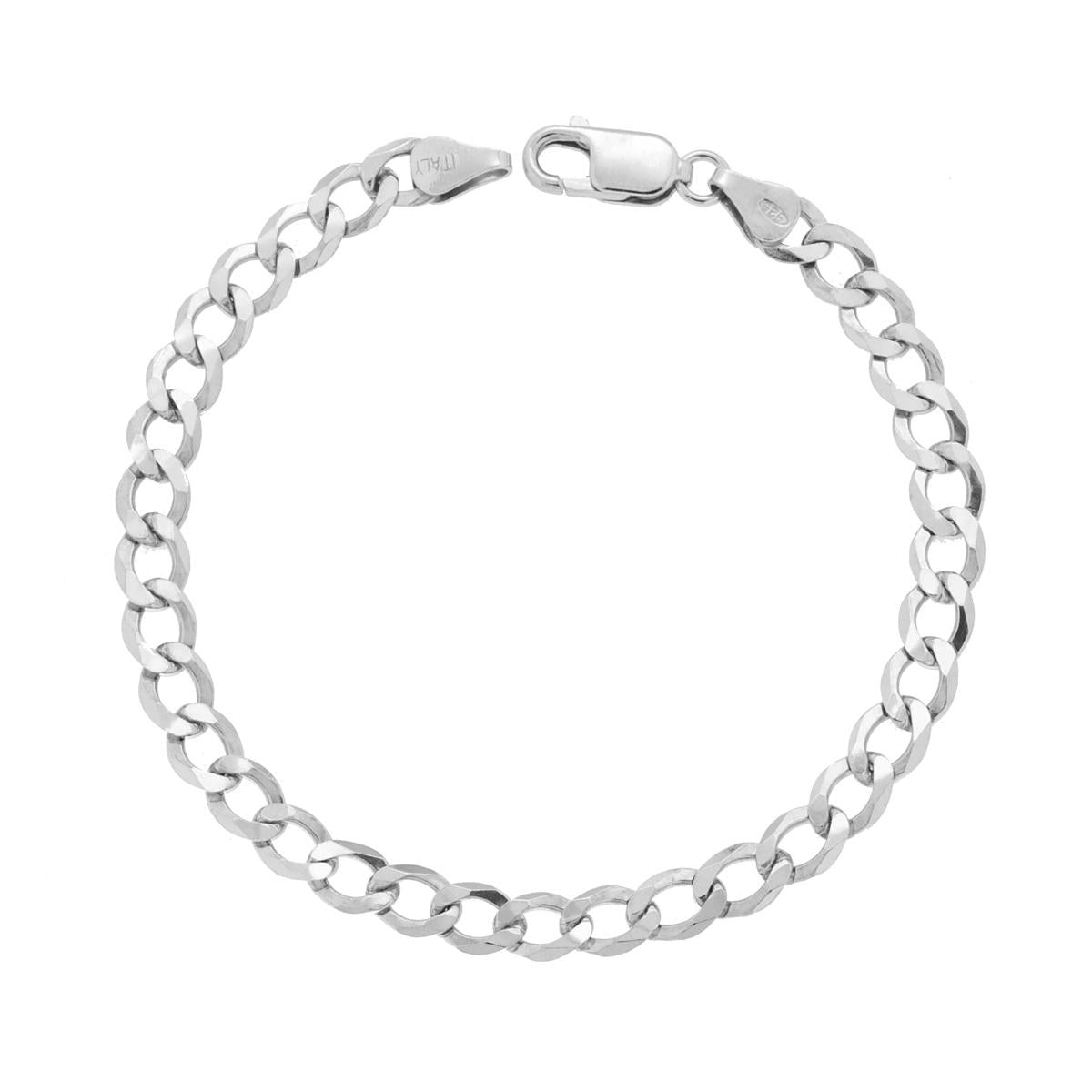 Bracciale argento catena grumetta diamantata uomo-2b Gioielli