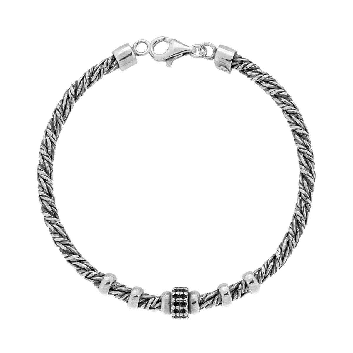 Bracciale argento intrecciato uomo-2b Gioielli