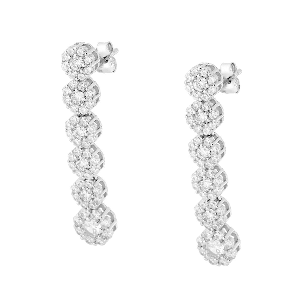 Orecchini argento zirconi fiori donna-2b Gioielli