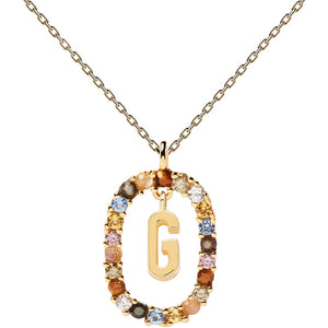 Collana PdPaola CO01-266-U Lettera G in argento 925 placcato oro 18 Kt-2b Gioielli