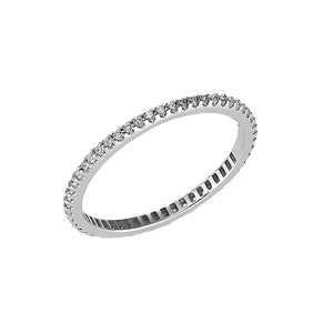 Anello veretta Eternity oro bianco 18kt e diamanti bianchi 0,26 ct-2b Gioielli
