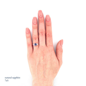 Anello oro bianco 18kt Diamanti 0,18 Ct Zaffiro 0,82 Ct-2b Gioielli