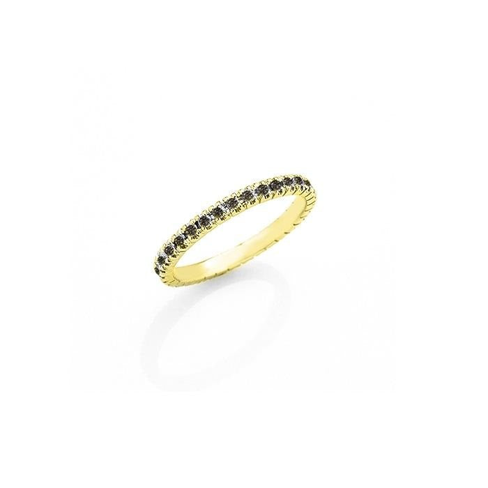 Anello veretta Eternity oro giallo 18kt Diamanti brown 0,48 Ct-2b Gioielli