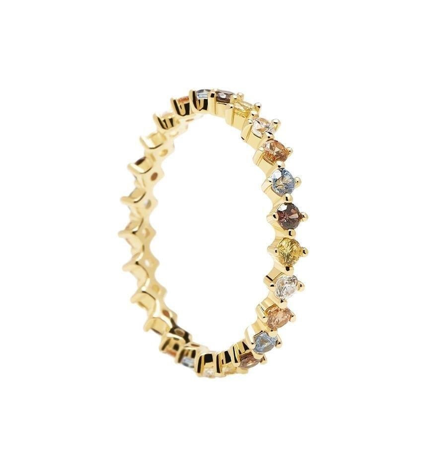 Anello PdPaola AN01-209-14 Five Sage argento 925 placcato oro 18 Kt misura 14-2b Gioielli