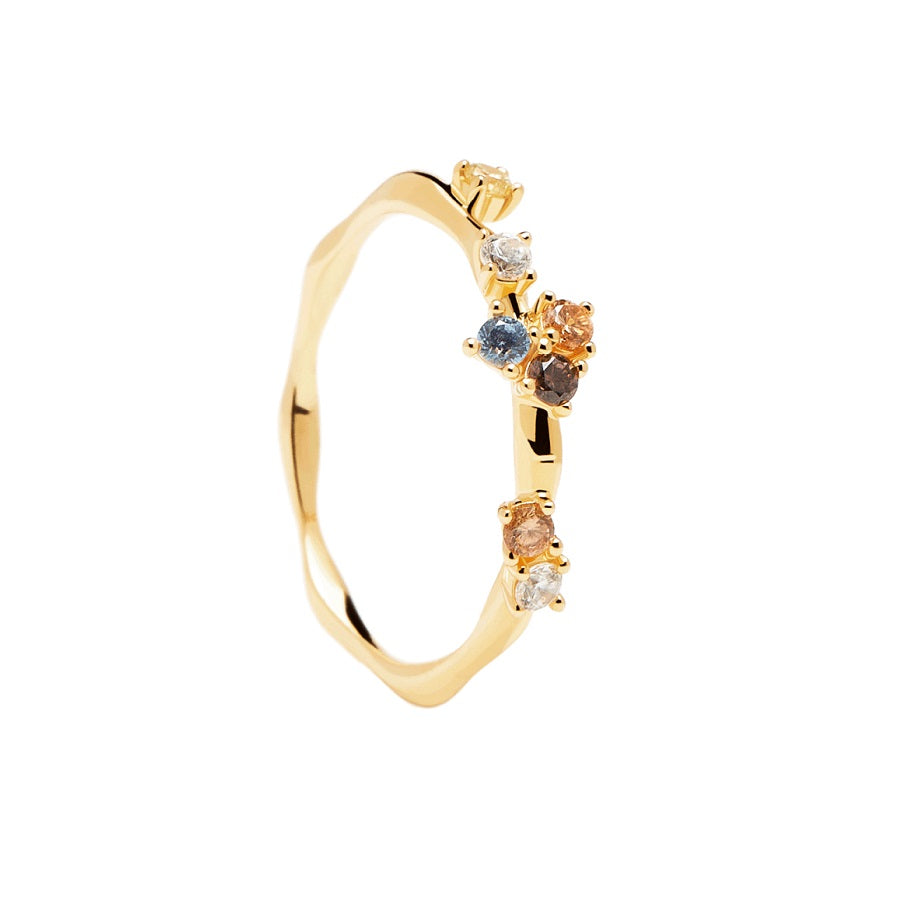 Anello PdPaola AN01-210-16 Five in argento 925 placcato oro 18 Kt misura 16-2b Gioielli