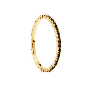 Anello PdPaola AN01-348-12 Black Essential misura 12 argento placcato oro-2b Gioielli