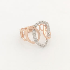 Anello oro Rosa 18kt Diamanti 0,20 Ct-2b Gioielli