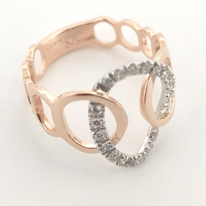 Anello oro Rosa 18kt Diamanti 0,20 Ct-2b Gioielli