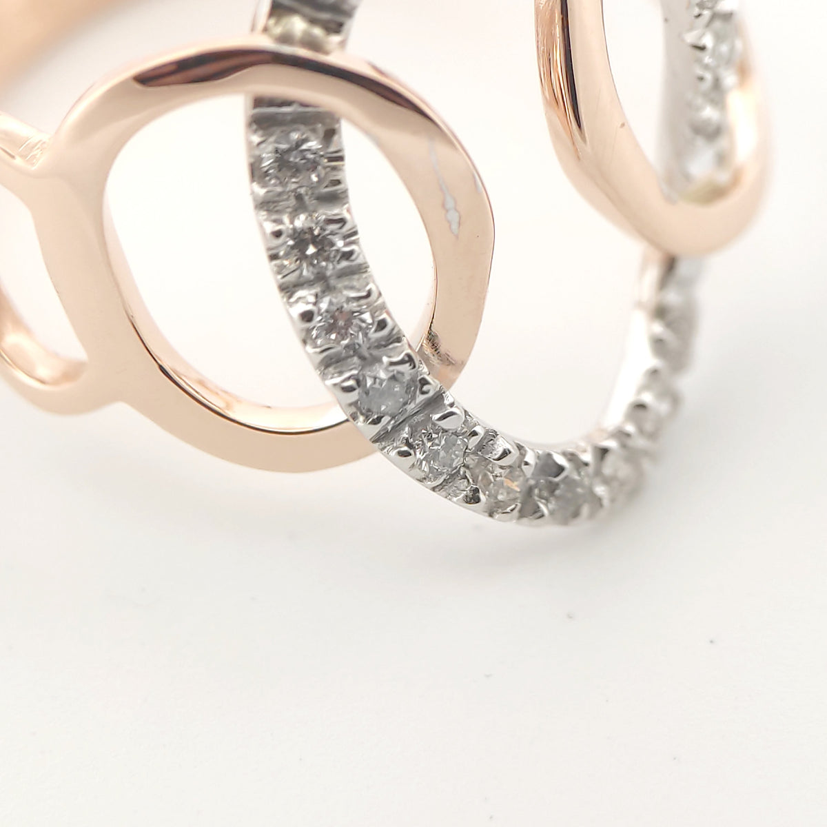 Anello oro Rosa 18kt Diamanti 0,20 Ct-2b Gioielli