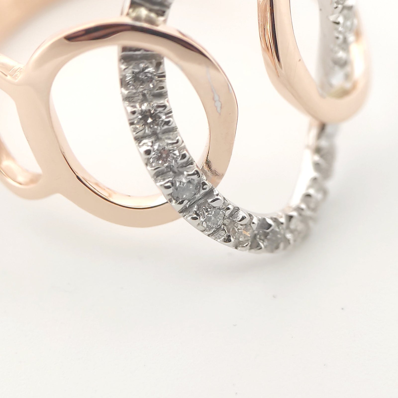 Anello oro Rosa 18kt Diamanti 0,20 Ct-2b Gioielli