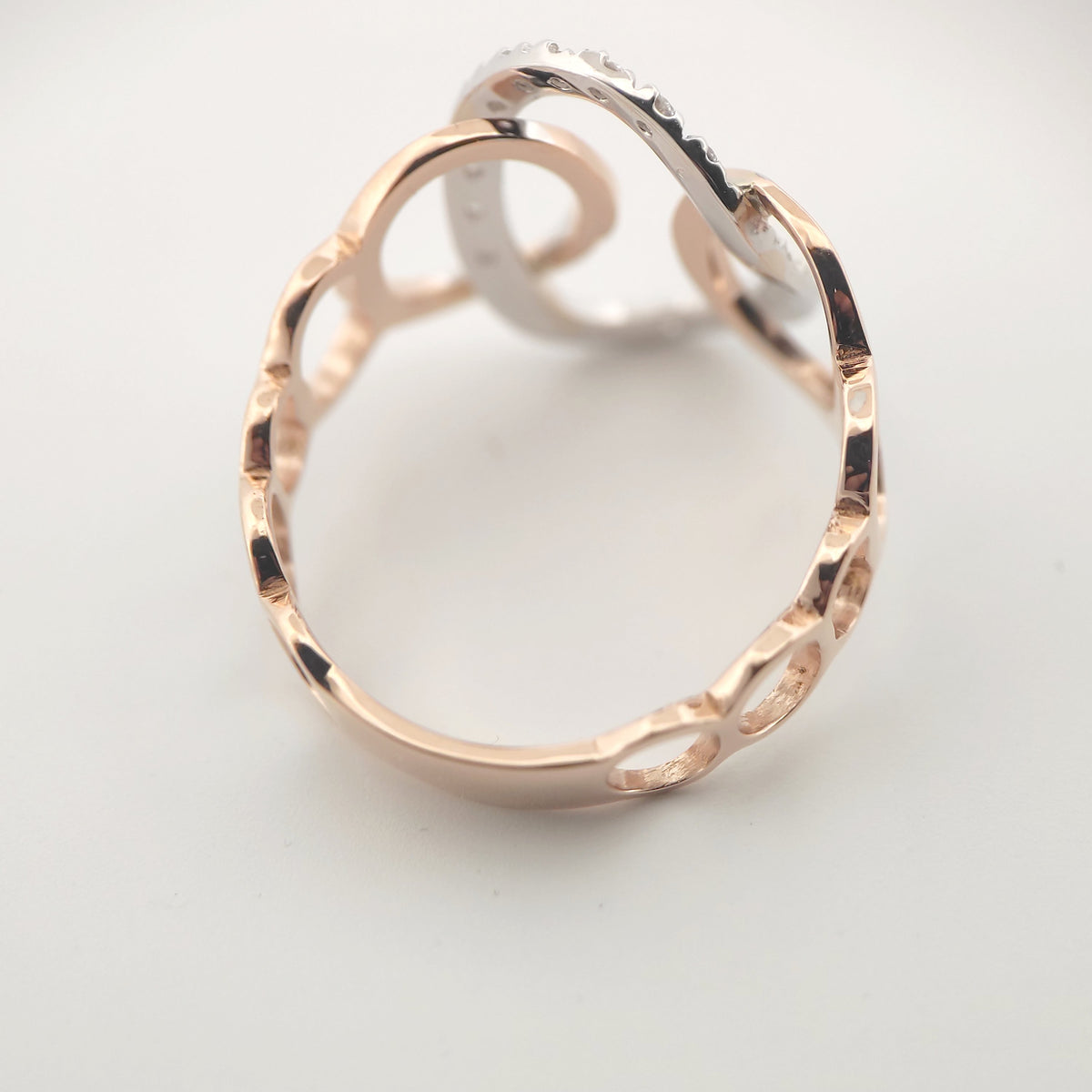 Anello oro Rosa 18kt Diamanti 0,20 Ct-2b Gioielli
