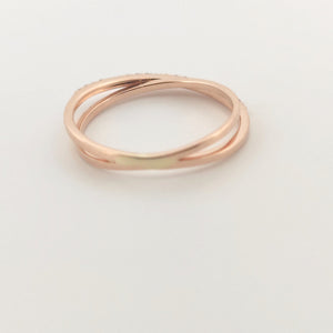 Anello oro Rosa 18kt Diamanti 0,10 Ct-2b Gioielli