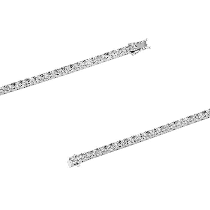 Bracciale tennis oro bianco 18Kt Diamanti 2,81 Ct-2b Gioielli