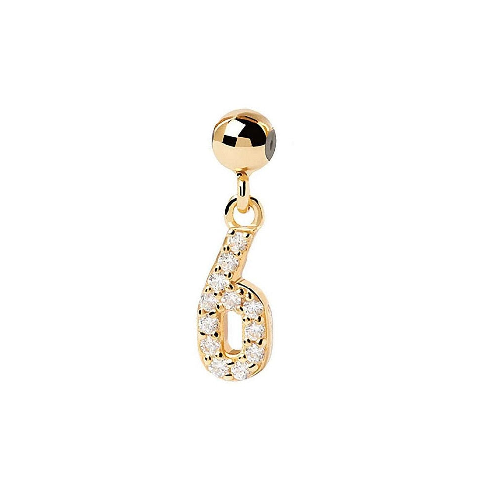 Passante Pdpaola Charms CH01-004-U Numero 6 donna-2b Gioielli