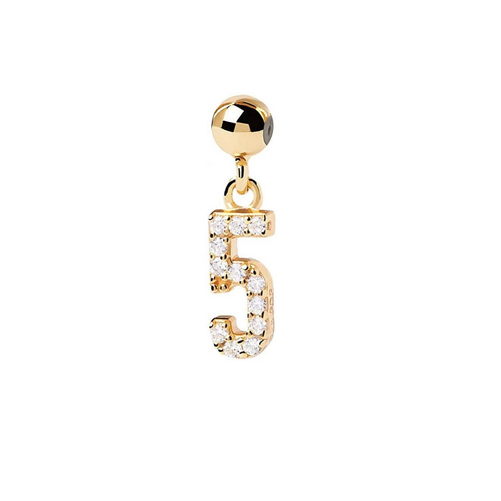 Passante Pdpaola Charms CH01-005-U Numero 5 donna-2b Gioielli