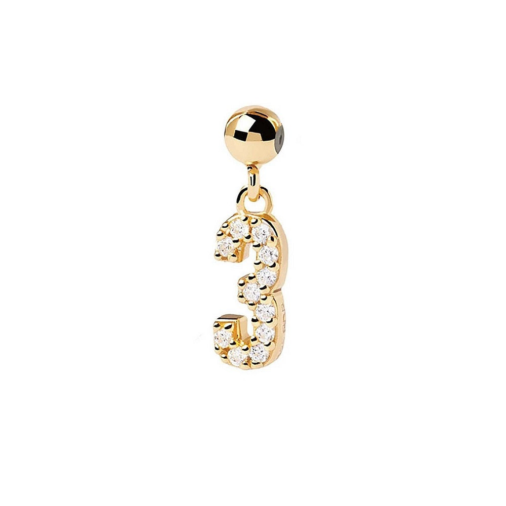 Passante Pdpaola Charms CH01-007-U Numero 3 donna-2b Gioielli