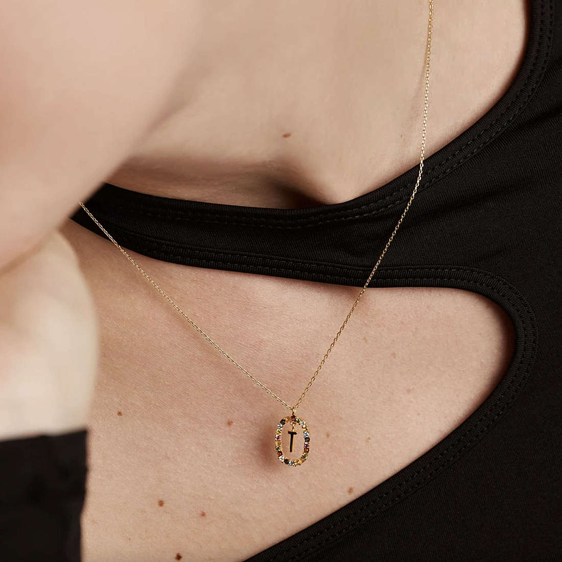 Collana PdPaola CO01-279-U Lettera T in argento 925 placcato oro 18 Kt-2b Gioielli