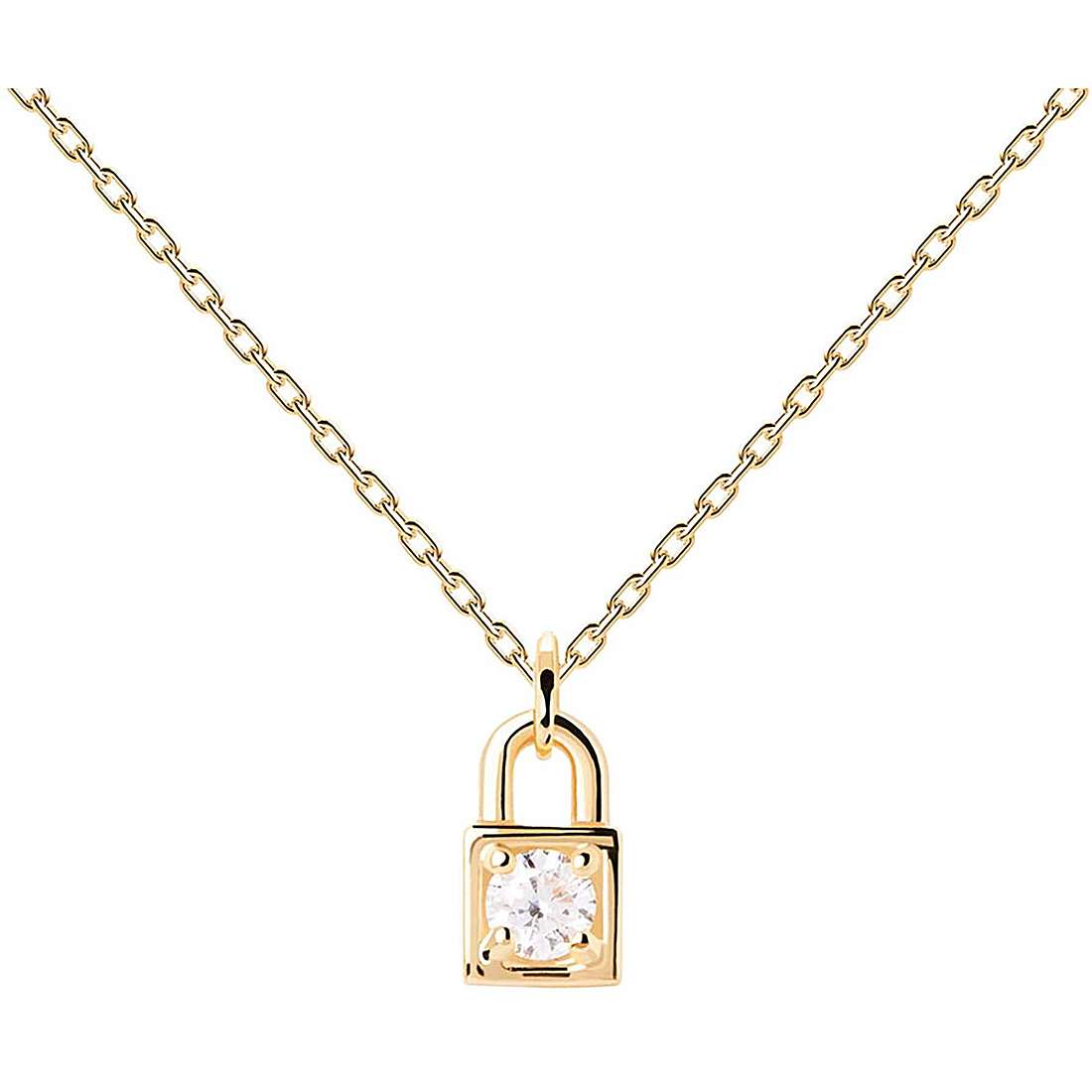 Collana PdPaola CO01-487-U Essentials Lucchetto argento donna-2b Gioielli