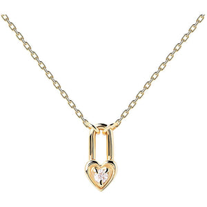 Collana PdPaola CO01-510-U Essentials Lucchetto Cuore argento donna-2b Gioielli