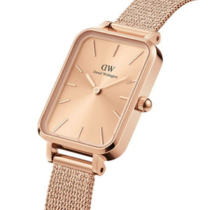 Orologio DW Quadro Pressed Unitone 20x26 mm oro rosa DW00100484 donna-2b Gioielli
