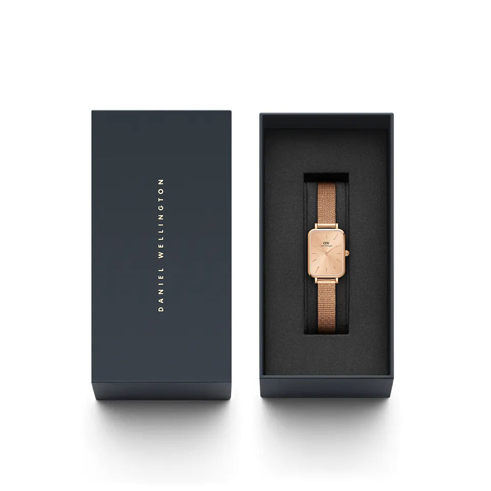 Orologio DW Quadro Pressed Unitone 20x26 mm oro rosa DW00100484 donna-2b Gioielli