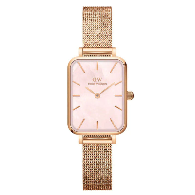 Orologio DW Quadro Pressed Melrose 20x26 mm rosa DW00100510-2b Gioielli