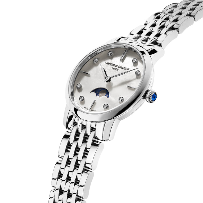 Orologio Frederique Constant Slimline Moonphase FC-206MPWD1S6B diamanti 30 mm-2b Gioielli