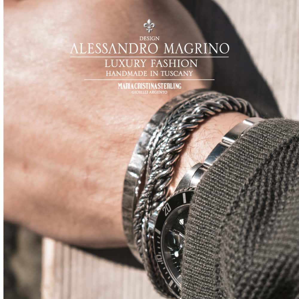 Bracciale Alessandro Magrino Iconic argento uomo G3506-2b Gioielli