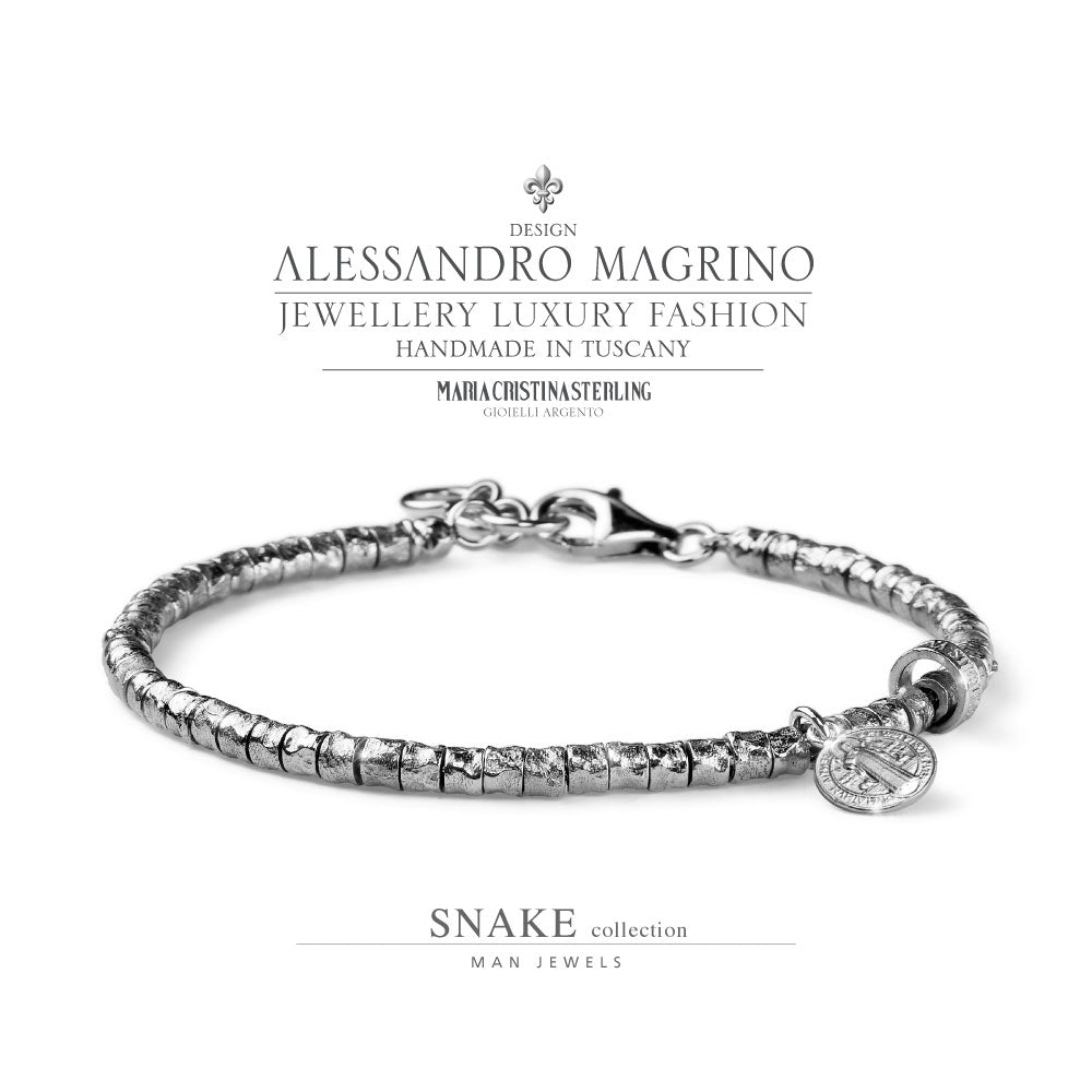 Bracciale Alessandro Magrino Snake argento uomo G3549-2b Gioielli