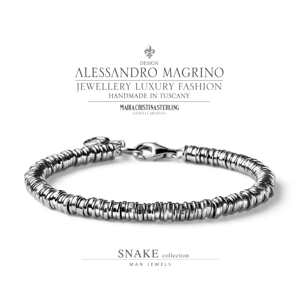 Bracciale Alessandro Magrino Snake argento uomo G3594-2b Gioielli