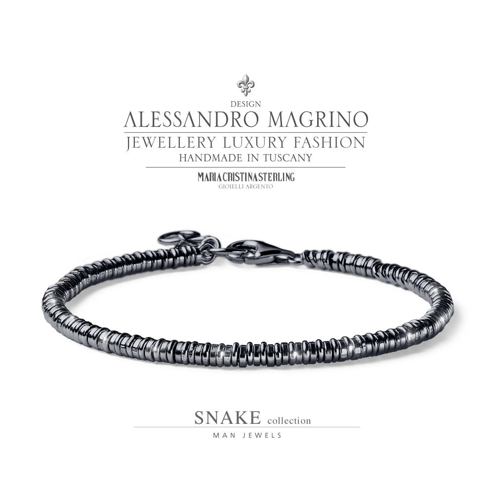 Bracciale Alessandro Magrino Snake argento uomo G3595N-2b Gioielli