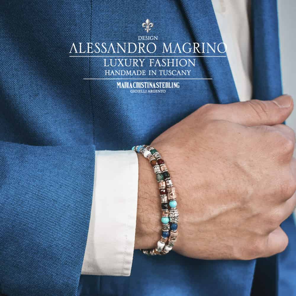Bracciale Alessandro Magrino Siena argento uomo G4021-2b Gioielli