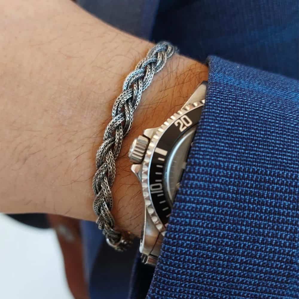 Bracciale Alessandro Magrino Intrecci argento uomo G4508-2b Gioielli