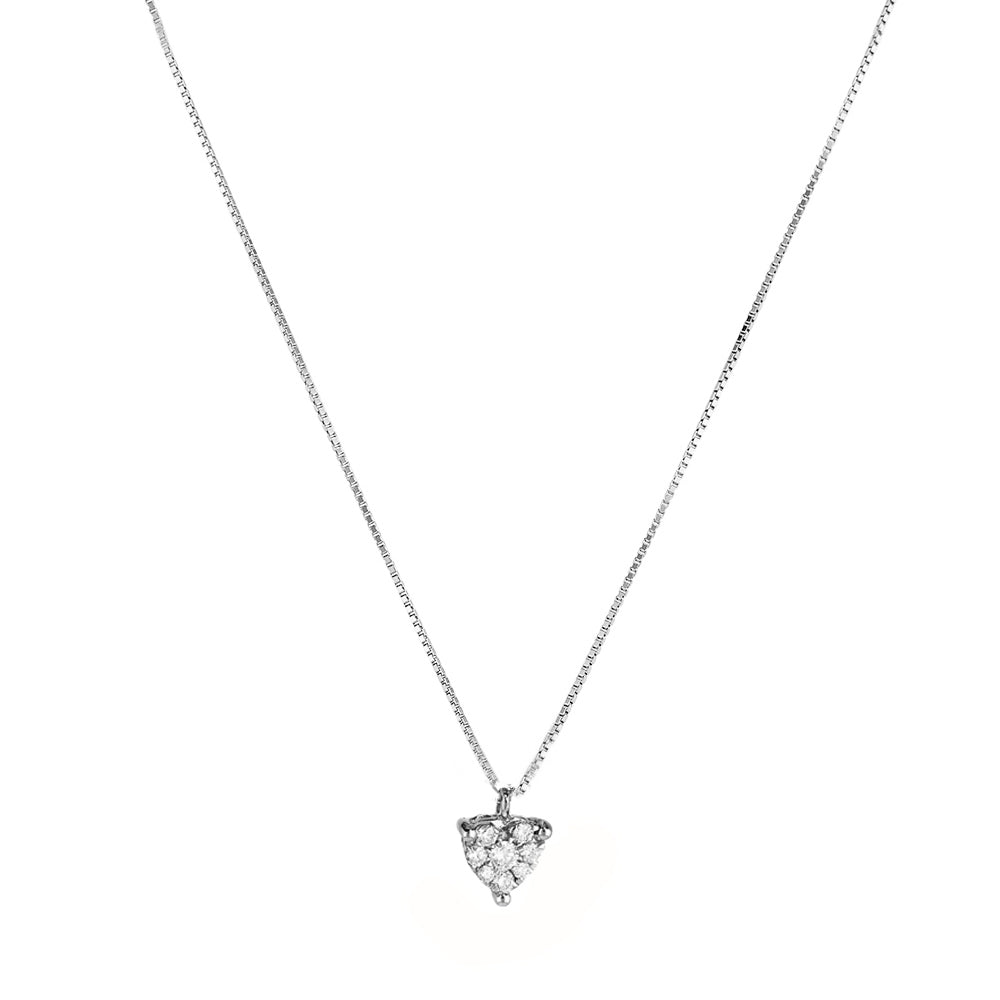 Girocollo oro bianco 18kt Diamanti 0,16 Ct-2b Gioielli