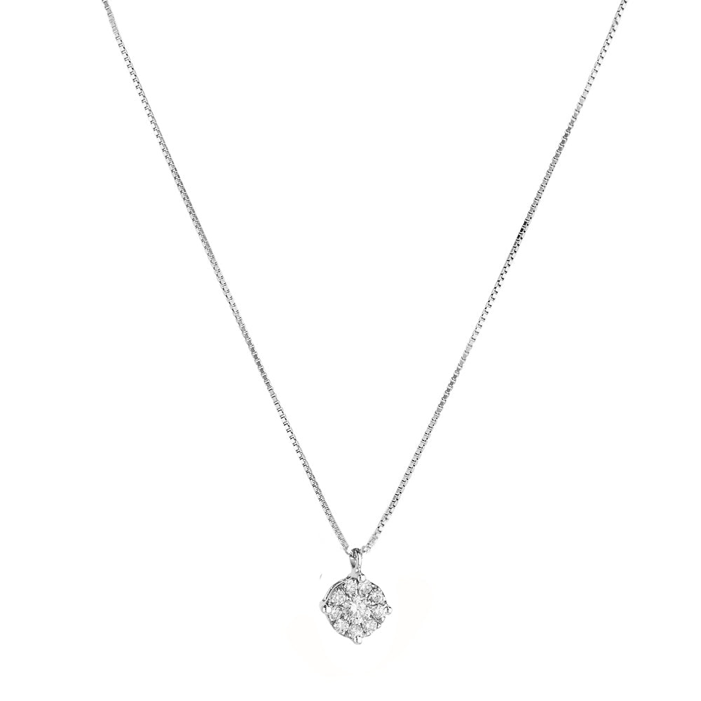 Girocollo oro bianco 18kt Diamanti 0,21Ct-2b Gioielli