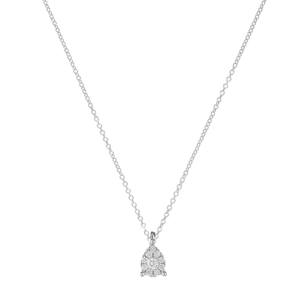 Girocollo oro bianco 18kt Diamanti 0,22 Ct-2b Gioielli